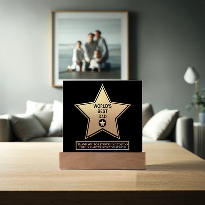 Gift For Dad - World's Best Dad Award Acrylic Plaque