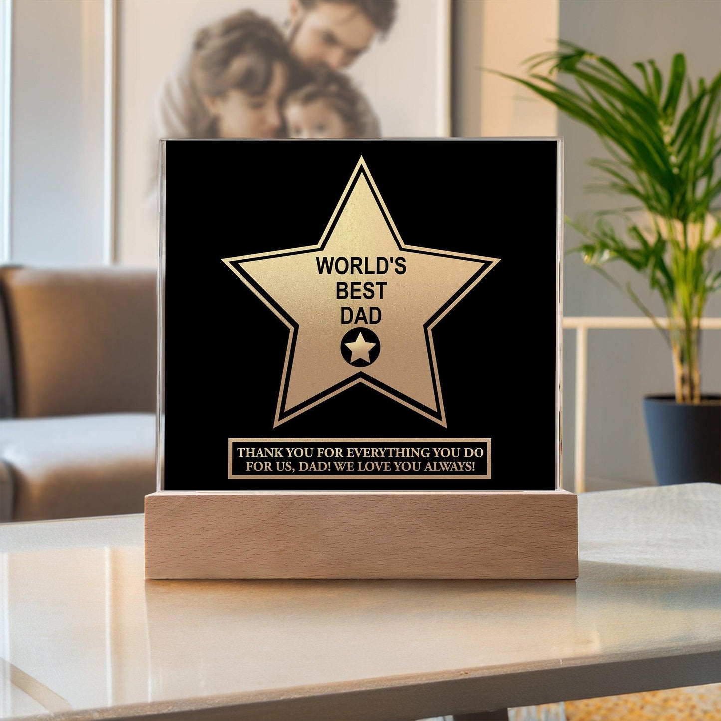 Gift For Dad - World's Best Dad Award Acrylic Plaque