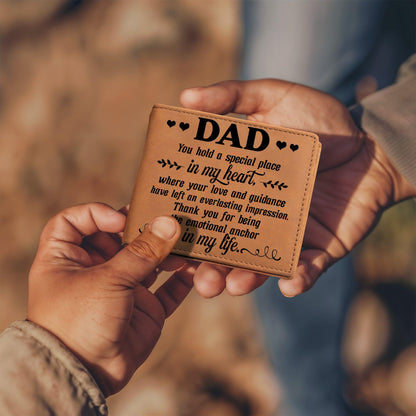 Dad Gift You Hold a Special Place in my Heart Leather Wallet