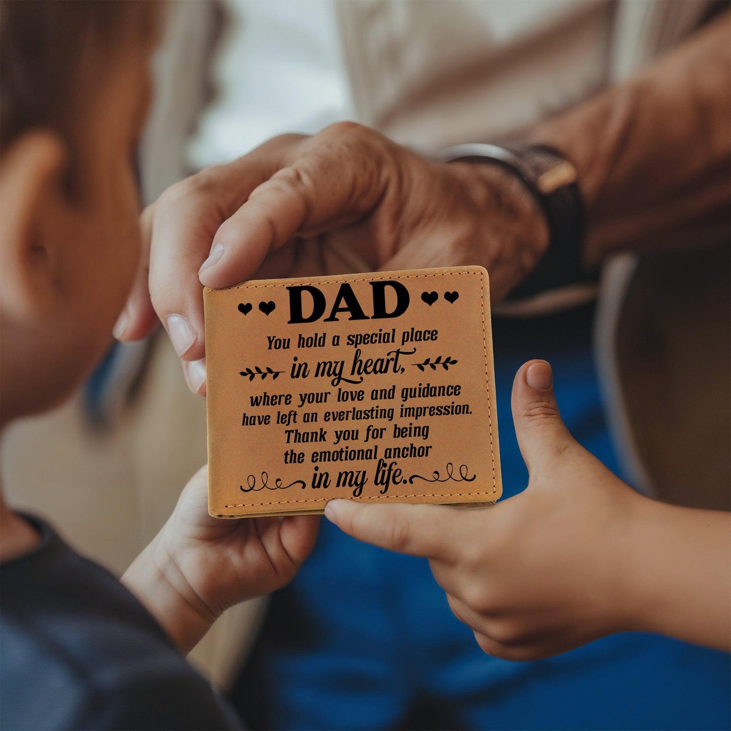 Dad Gift You Hold a Special Place in my Heart Leather Wallet