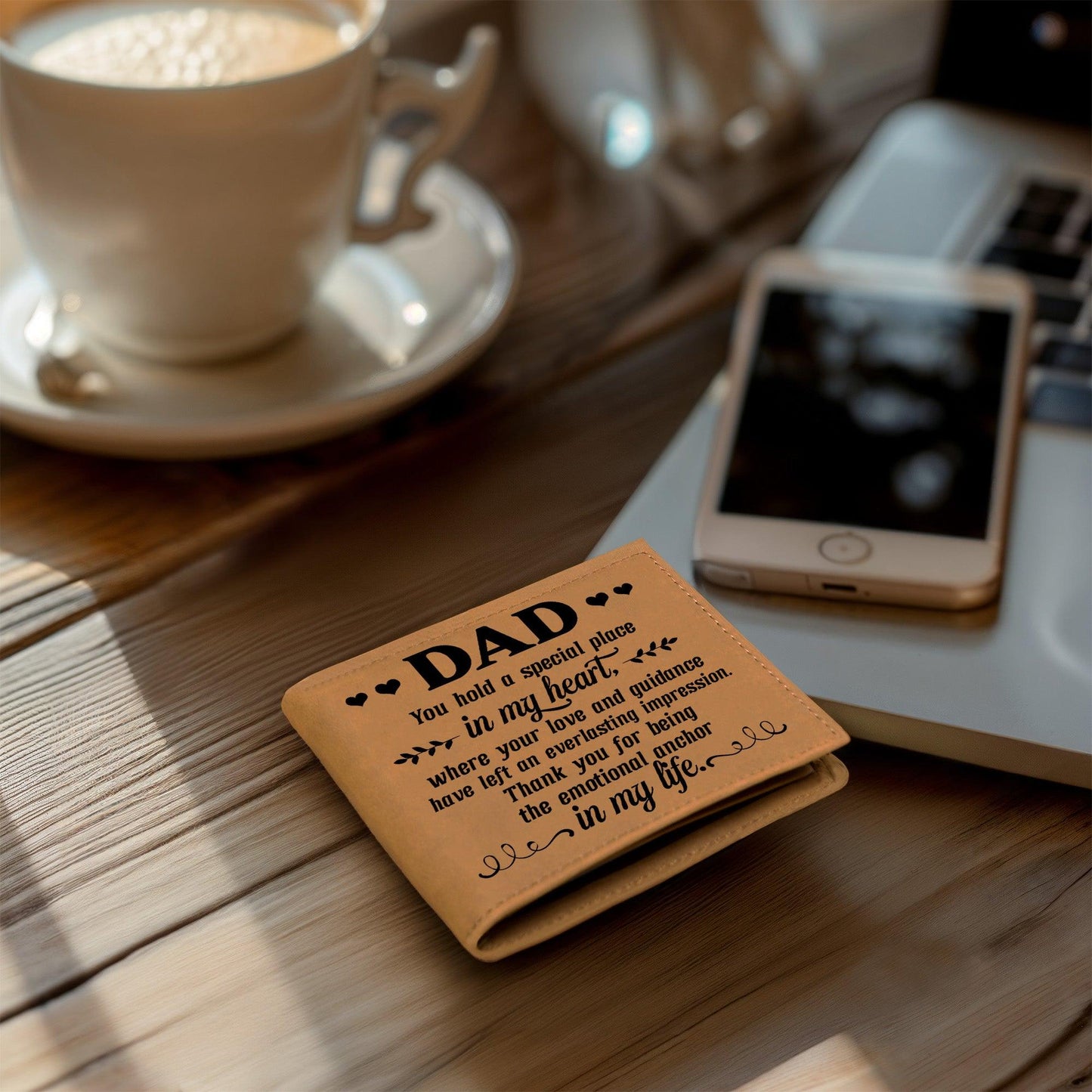 Dad Gift You Hold a Special Place in my Heart Leather Wallet