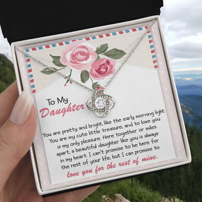To My Daughter-You Are My Treasure Love Knot Necklace