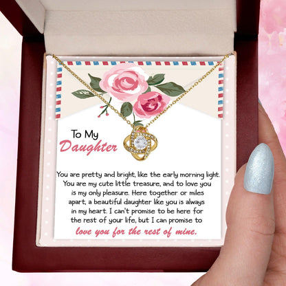 To My Daughter-You Are My Treasure Love Knot Necklace