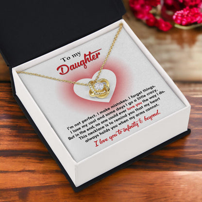 Daughter Gift I Love You to Infinity and Beyond Love Knot Necklace