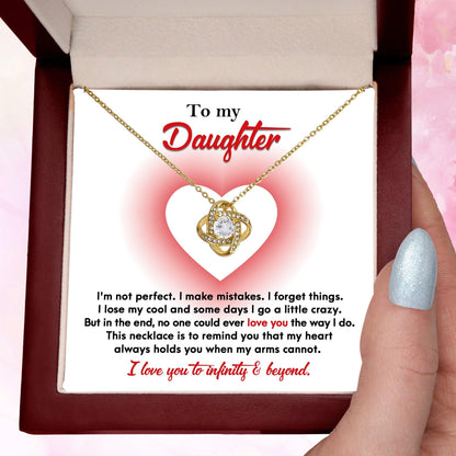 Daughter Gift I Love You to Infinity and Beyond Love Knot Necklace