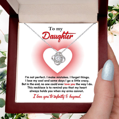 Daughter Gift I Love You to Infinity and Beyond Love Knot Necklace