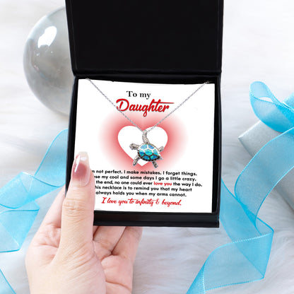 Daughter Birthday Graduation Gift My Heart Holds You When My Arms Cannot Sea Turtle Opal Pendant Necklace