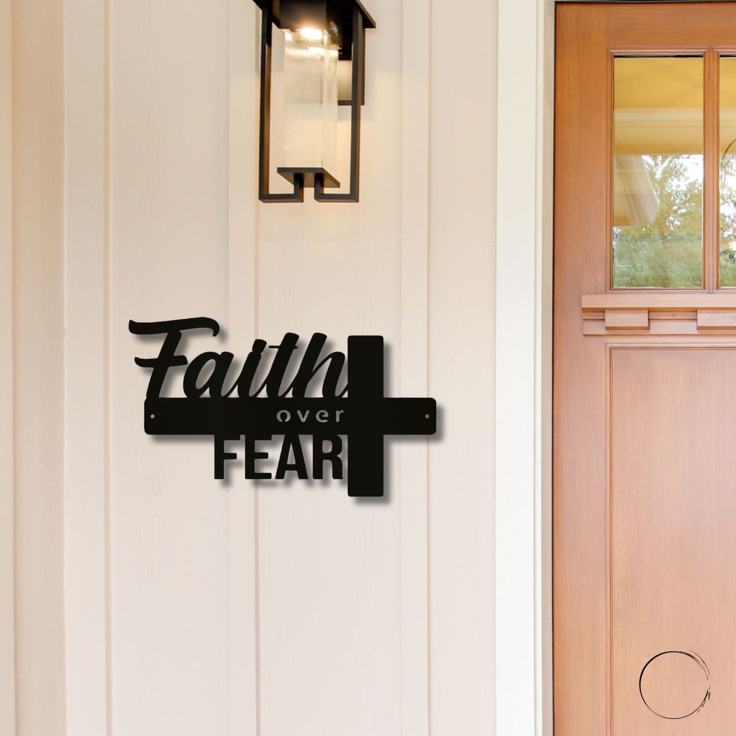 Faith Over Fear Christian Cross Metal Wall Art