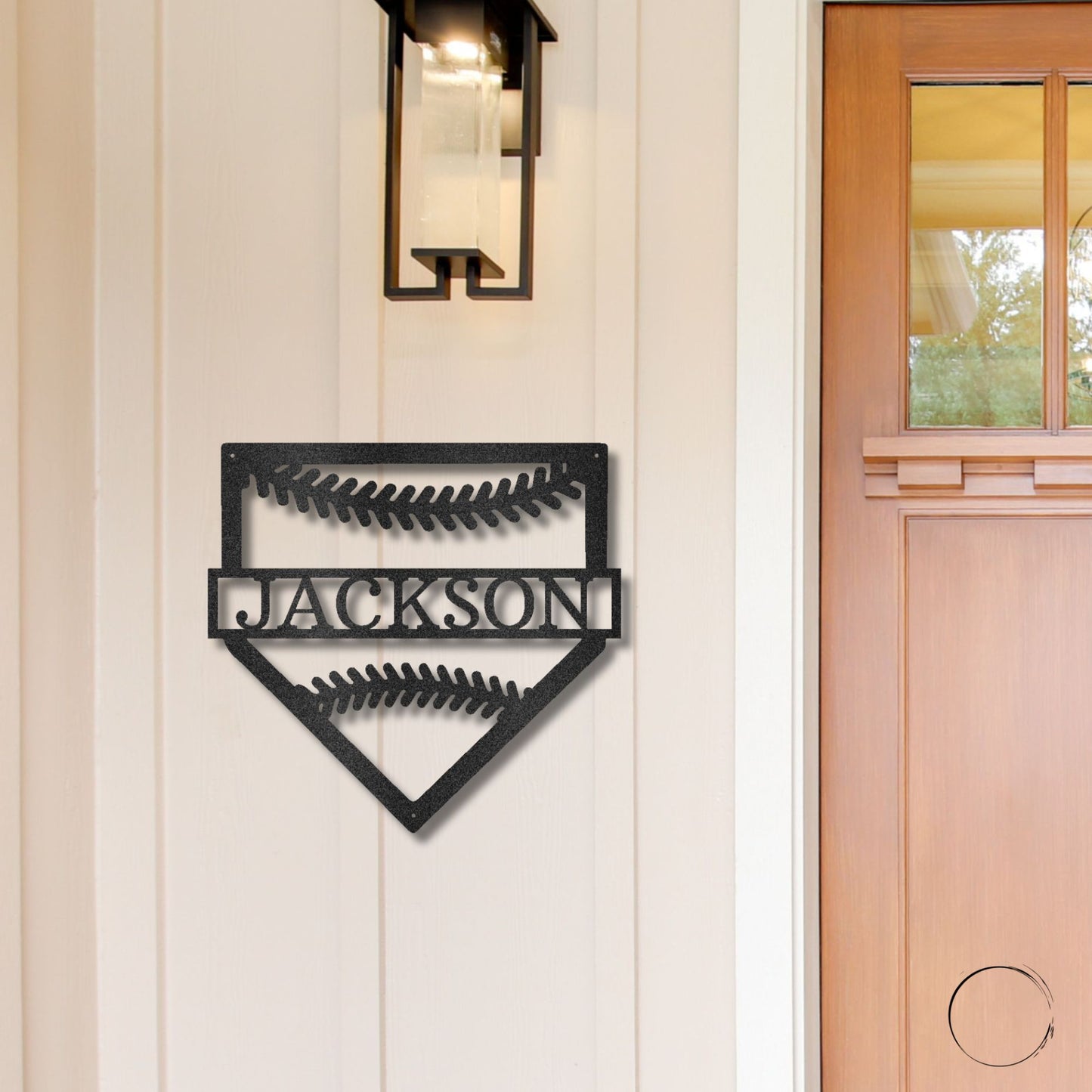 Baseball Home Plate Personalized Name Metal Art Wall Sign