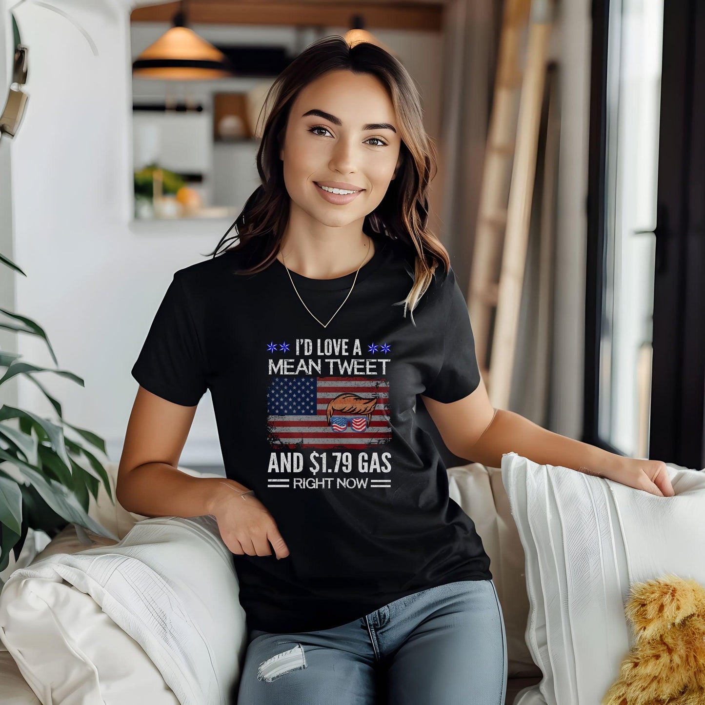 Trump I'd Love a Mean Tweet and $1.79 Gas Right Now Premium Short Sleeve T-Shirt