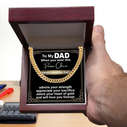 Gift for Dad - Promise Chain Cuban Chain Link Necklace with Gift Box