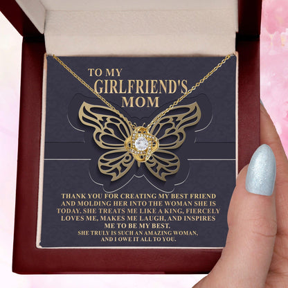 To My Girlfriend's Mom Thank You For My Best Friend Love Knot Pendant Necklace