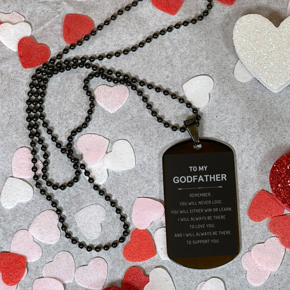 Goddaughter Gifts, To My Goddaughter Remember, you will never lose. You will either WIN or LEARN, Keepsake Black Dog Tag For Goddaughter Engraved, Birthday Christmas Gifts Ideas For Goddaughter X-mas Gifts - Mallard Moon Gift Shop