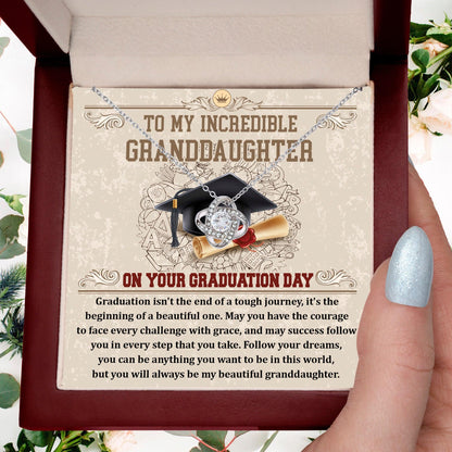 Granddaughter Your Graduation Day Love Knot Pendant Necklace