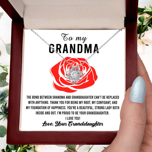 Gift For Grandma from Proud Granddaughter Love Knot Pendant Necklace
