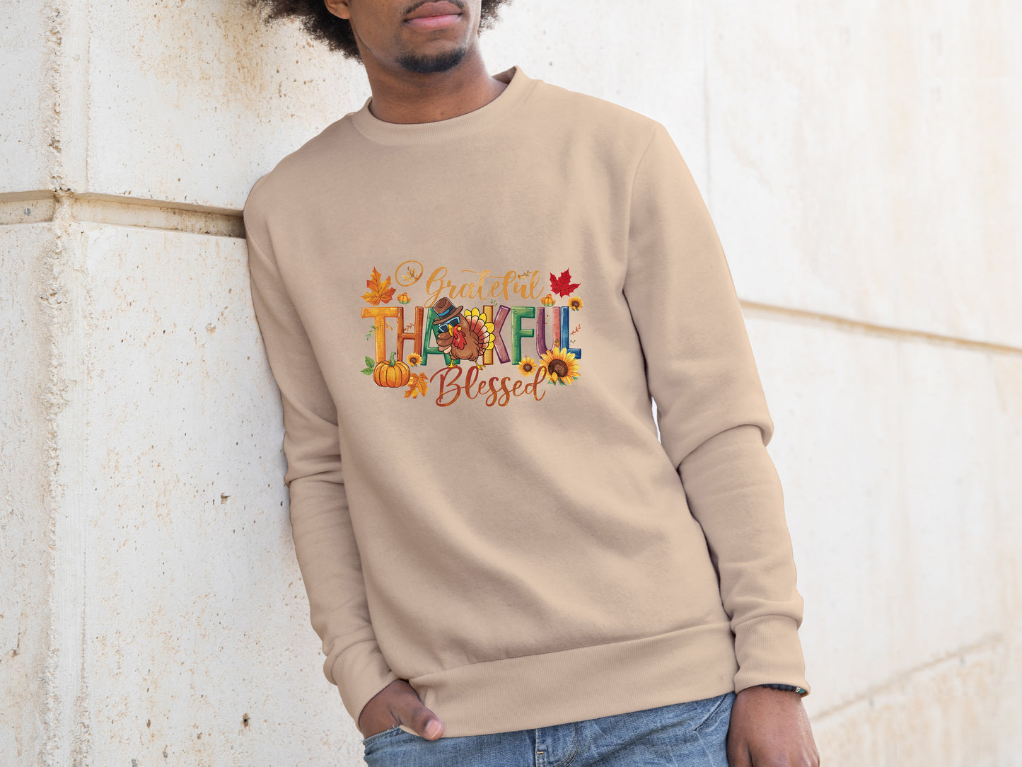 Grateful Thankful Blessed Thanksgiving Sweatshirt