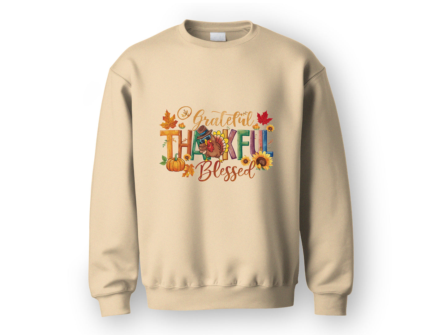 Grateful Thankful Blessed Thanksgiving Sweatshirt