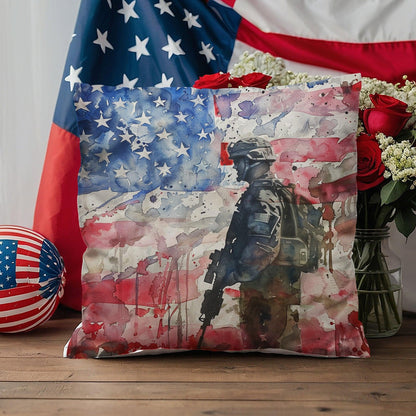 American Soldier Patriotic Indoor-Outdoor-Pillow Home Decor