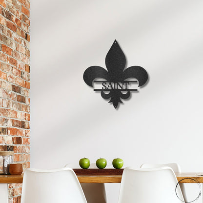 Classic Fleur De Lis Personalized Indoor Outdoor Steel Wall Sign
