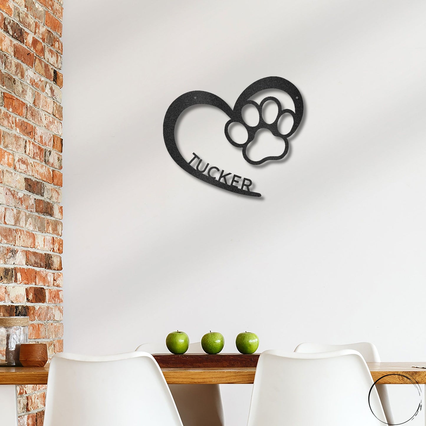 Puppy Love Paw Print Monogram Personalized Metal Art Wall Sign