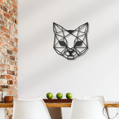 Cat Geometric Indoor Outdoor Steel Wall Sign