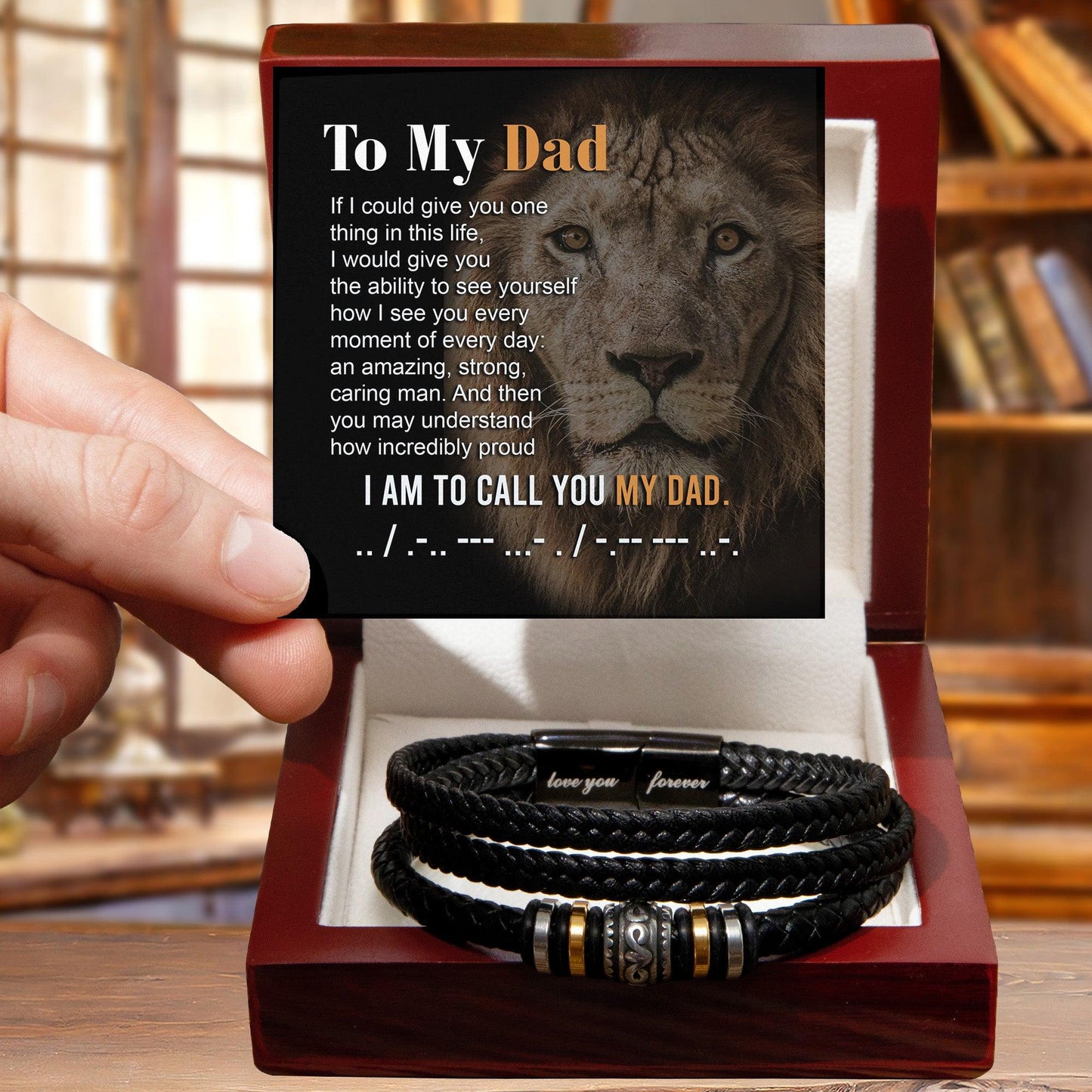 Dad Gift - I am Proud to Call You Dad - Braided Leather Men's Bracelet