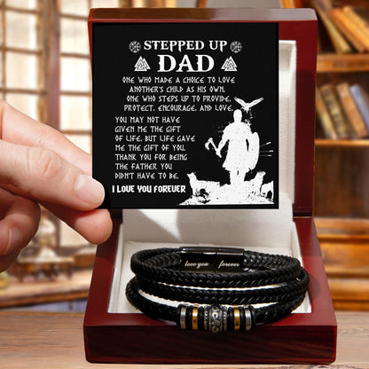 Gift For Stepdad The Father You didn't have to be Men's Leather Bracelet