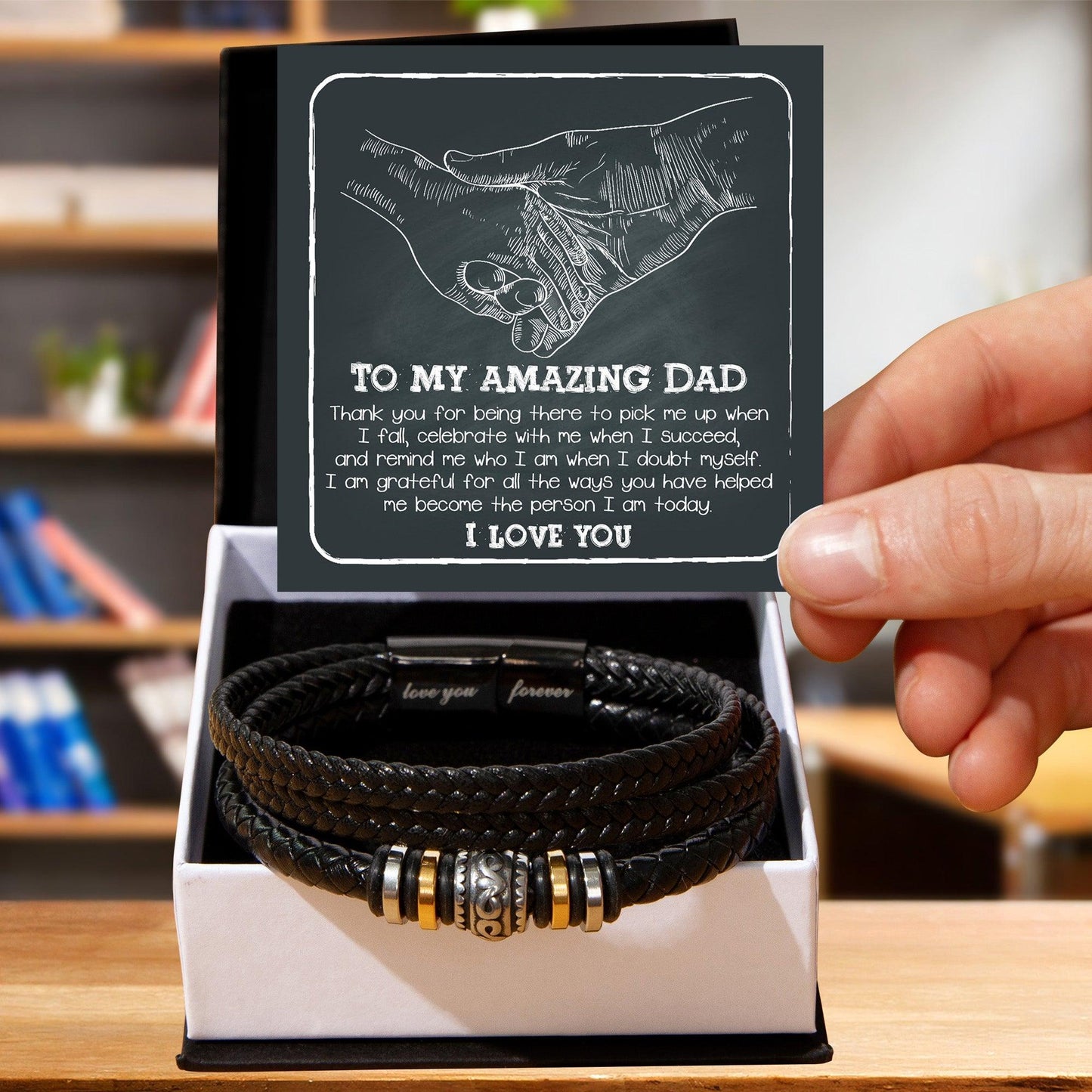 To My Amazing Dad You-Pick Me Up When I Fall Leather Bracelet Gift for Father