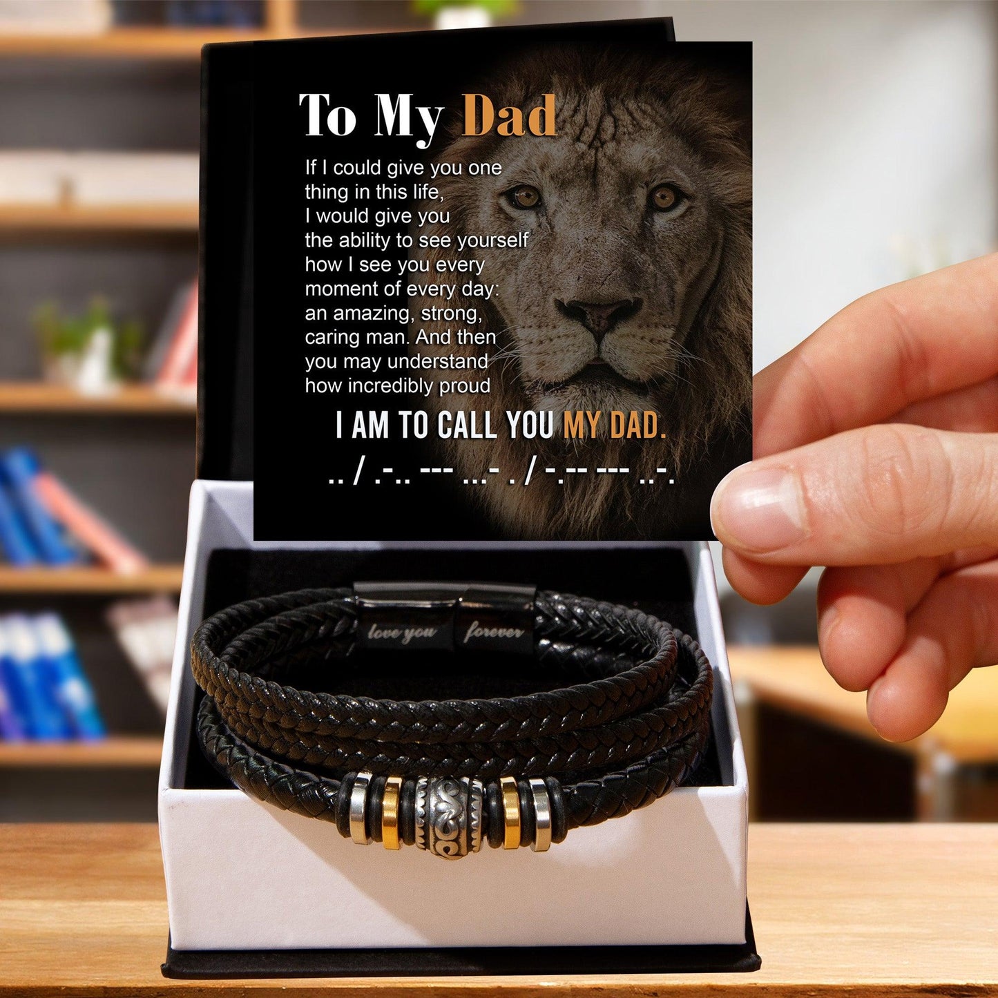 Dad Gift - I am Proud to Call You Dad - Braided Leather Men's Bracelet