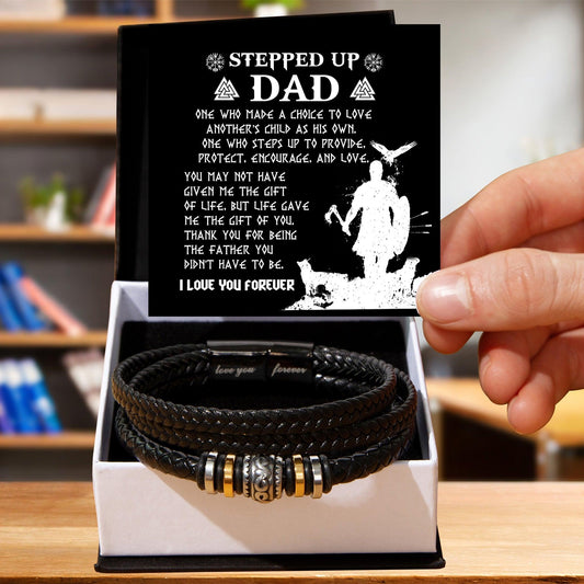 Gift For Stepdad The Father You didn't have to be Men's Leather Bracelet