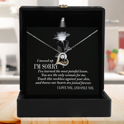 Apology Gift for Girlfriend, Wife, Soulmate - Sorry, Painful Lesson - Love Dancing Heart Pendant Necklace