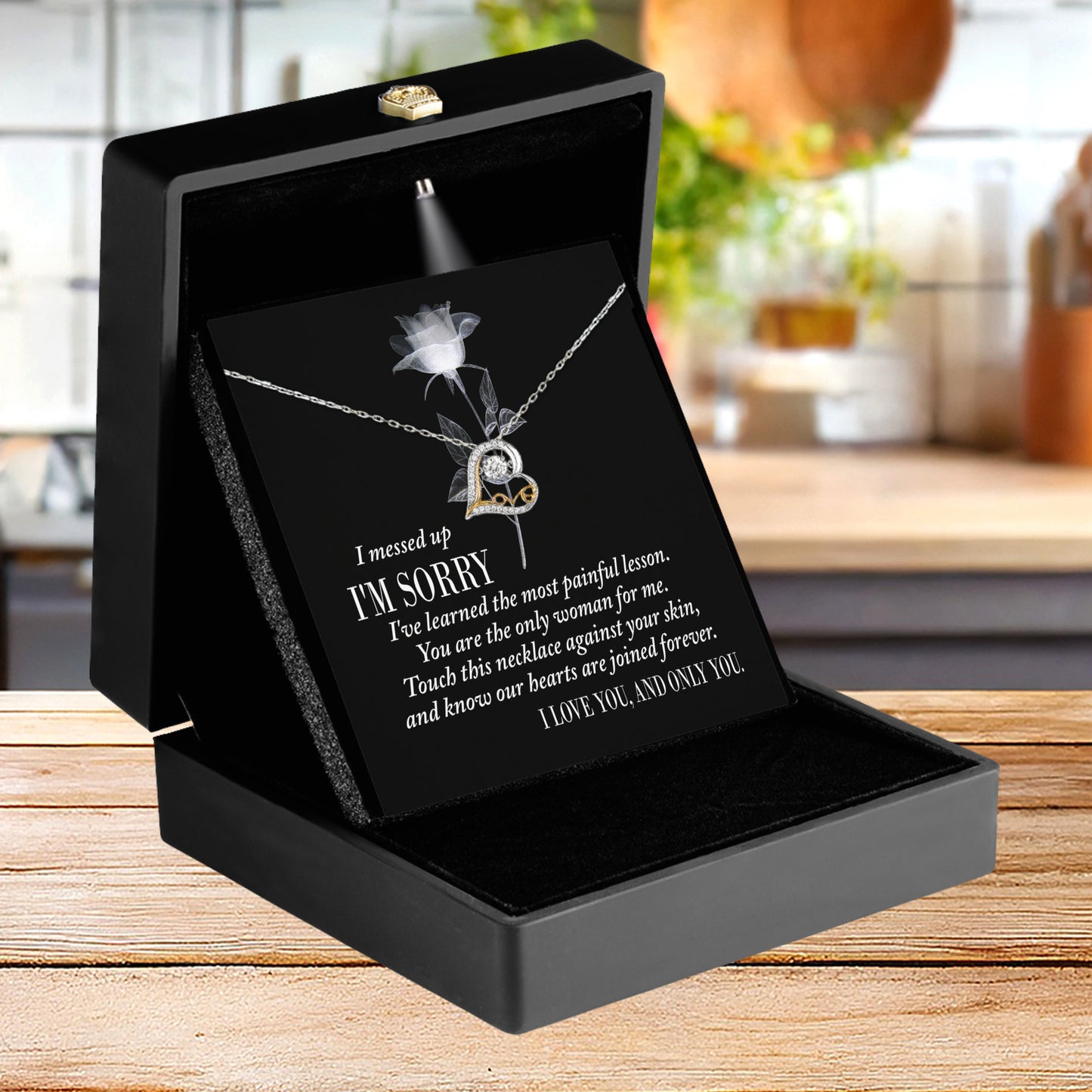 Apology Gift for Girlfriend, Wife, Soulmate - Sorry, Painful Lesson - Love Dancing Heart Pendant Necklace