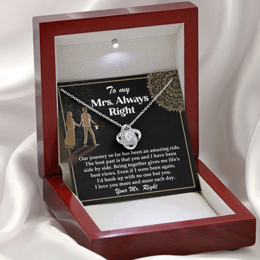 Wife Gift Always Right Love Knot Pendant Necklace