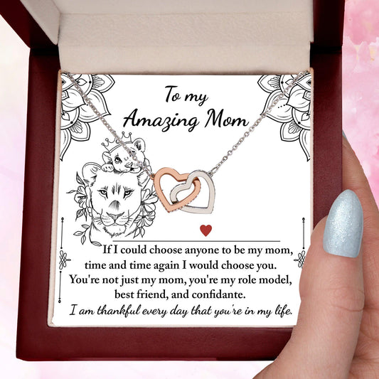 To My Amazing Mom You are my Best Friend, Role Model, and Confidante Interlocking Hearts Necklace