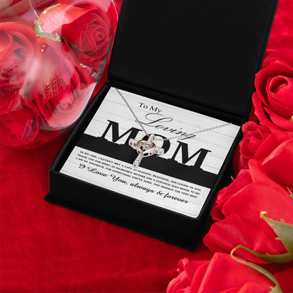 To My Loving Mom You are an Incredible Mother and a Fantastic Role Model Cross Pendant Necklace