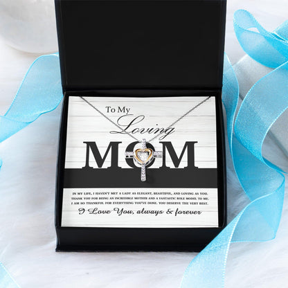 To My Loving Mom You are an Incredible Mother and a Fantastic Role Model Cross Pendant Necklace