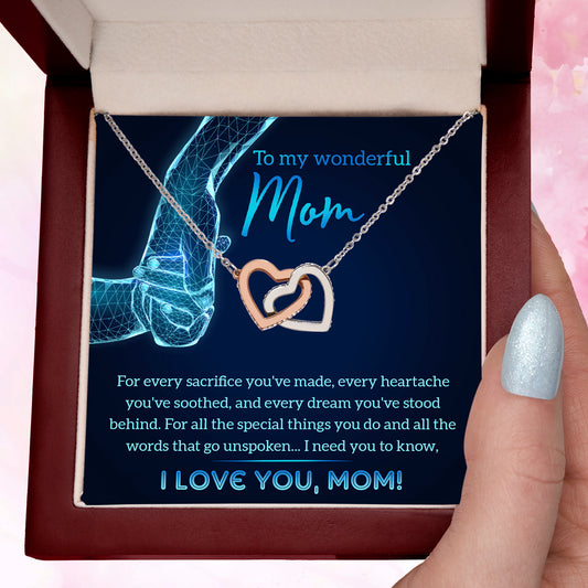Gift for Mom You Stood Behind My Dreams Interlocking Hearts Necklace