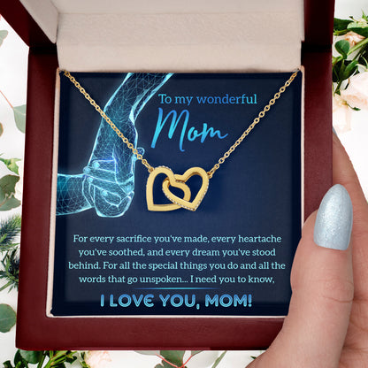 Gift for Mom You Stood Behind My Dreams Interlocking Hearts Necklace