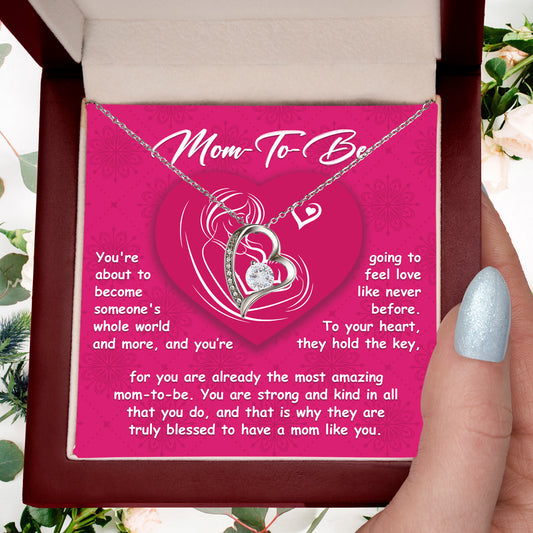 Gift for the Mom To Be You Will Soon Be Someone's Whole World Forever Love Heart Pendant Necklace