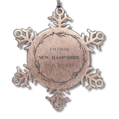 I'm from New Hampshire, Deal with it, Proud New Hampshire State Ornament Gifts, New Hampshire Snowflake Ornament Gift Idea, Christmas Gifts for New Hampshire People, Coworkers, Colleague - Mallard Moon Gift Shop