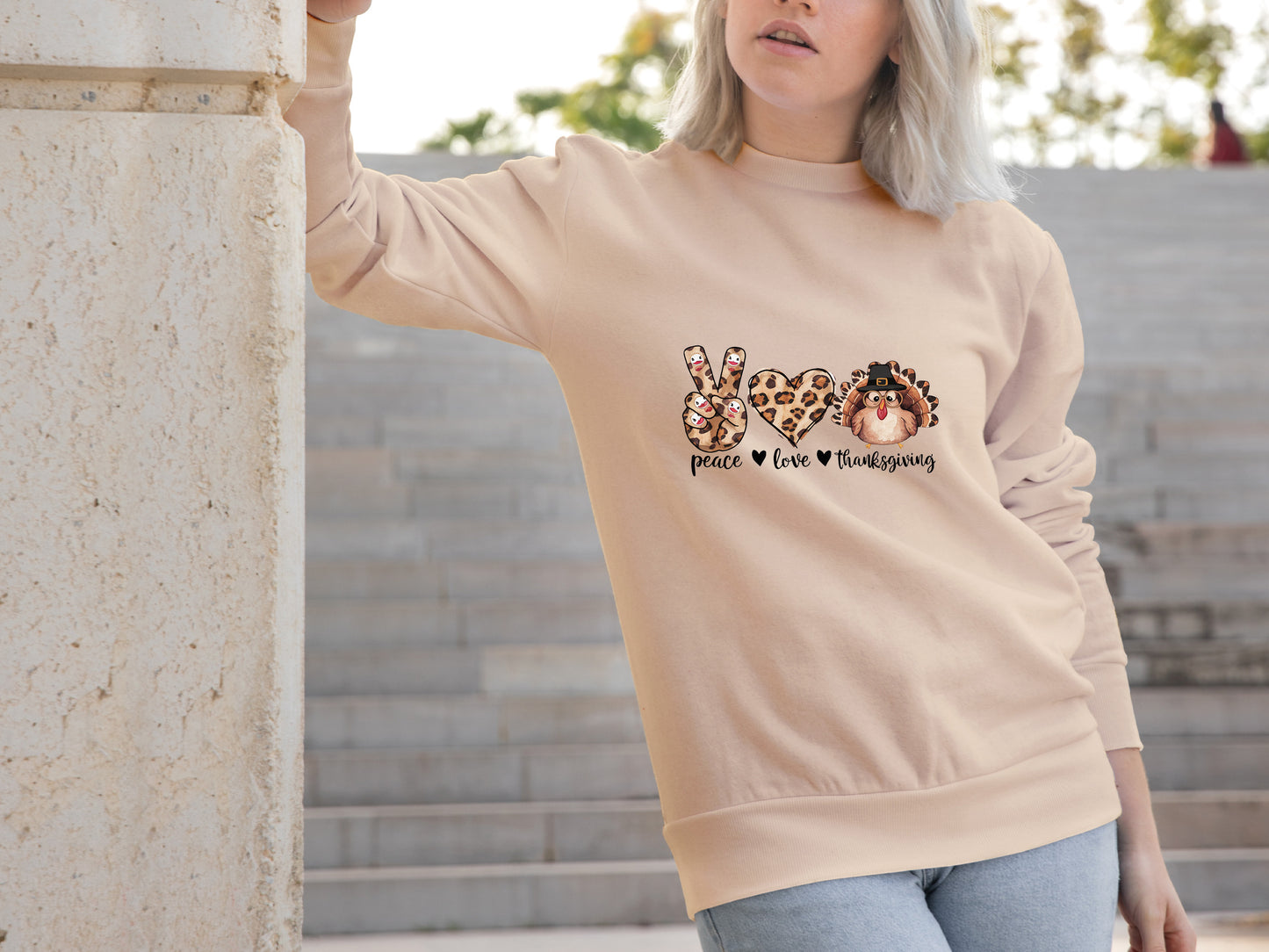 Peace Love Thanksgiving Holiday Sweatshirt