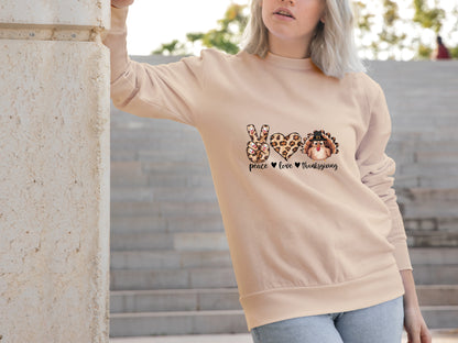 Peace Love Thanksgiving Holiday Sweatshirt