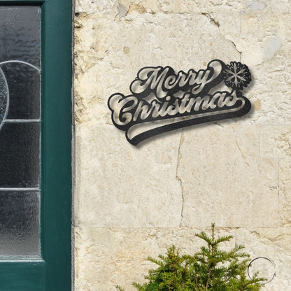Classic "Merry Christmas" Metal Wall Sign - Bring Holiday Cheer to Any Room
