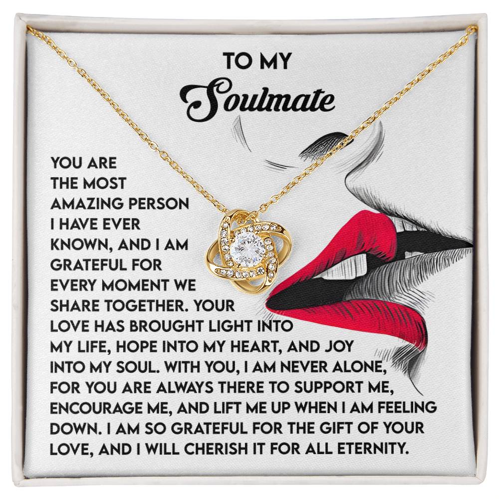 Gift for Soulmate - Lift Me Up - Love Knot Pendant Necklace