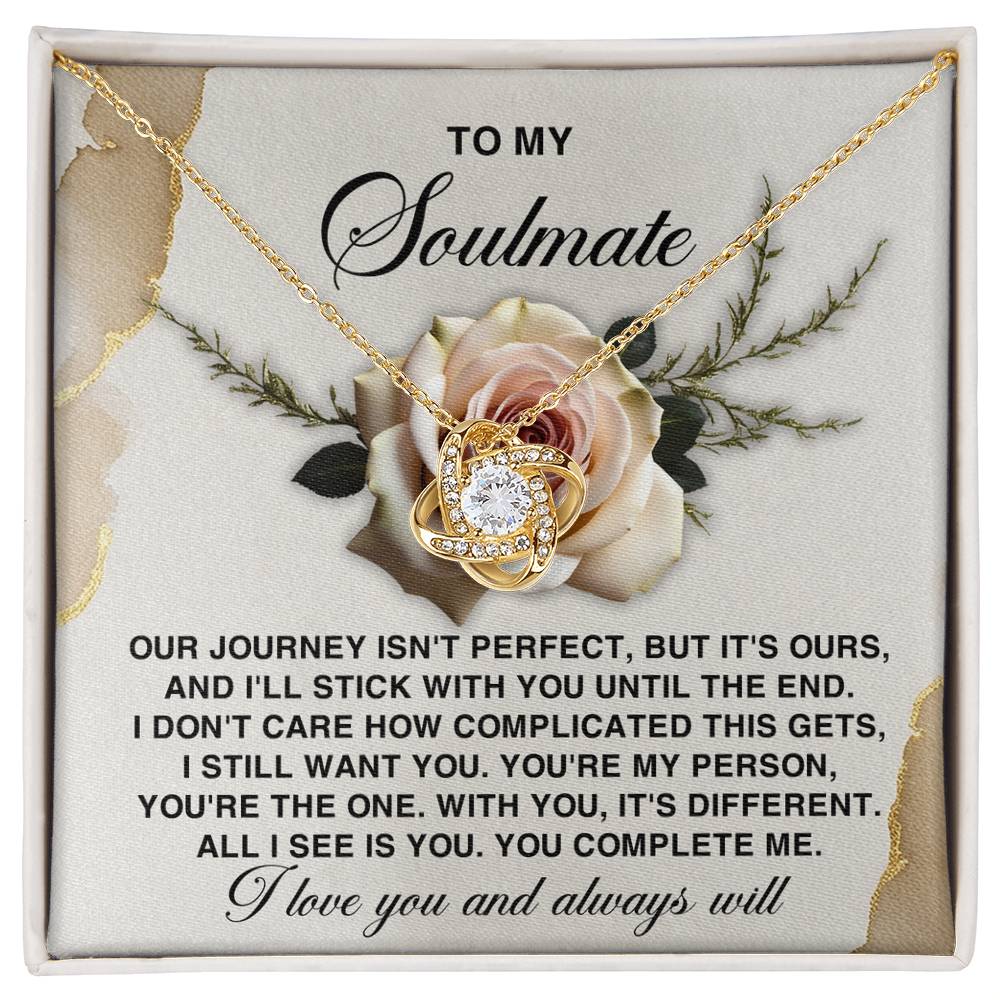 Gift for Soulmate - You Complete Me - Love Knot Pendant Necklace