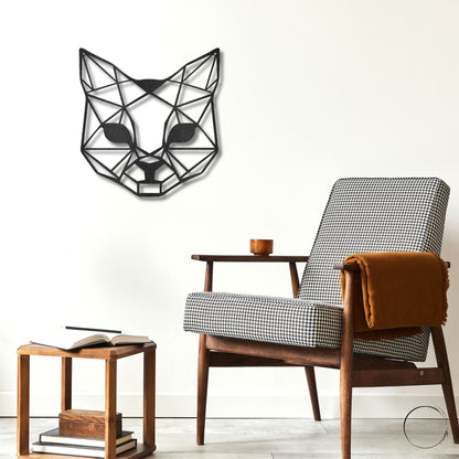 Cat Geometric Indoor Outdoor Steel Wall Sign