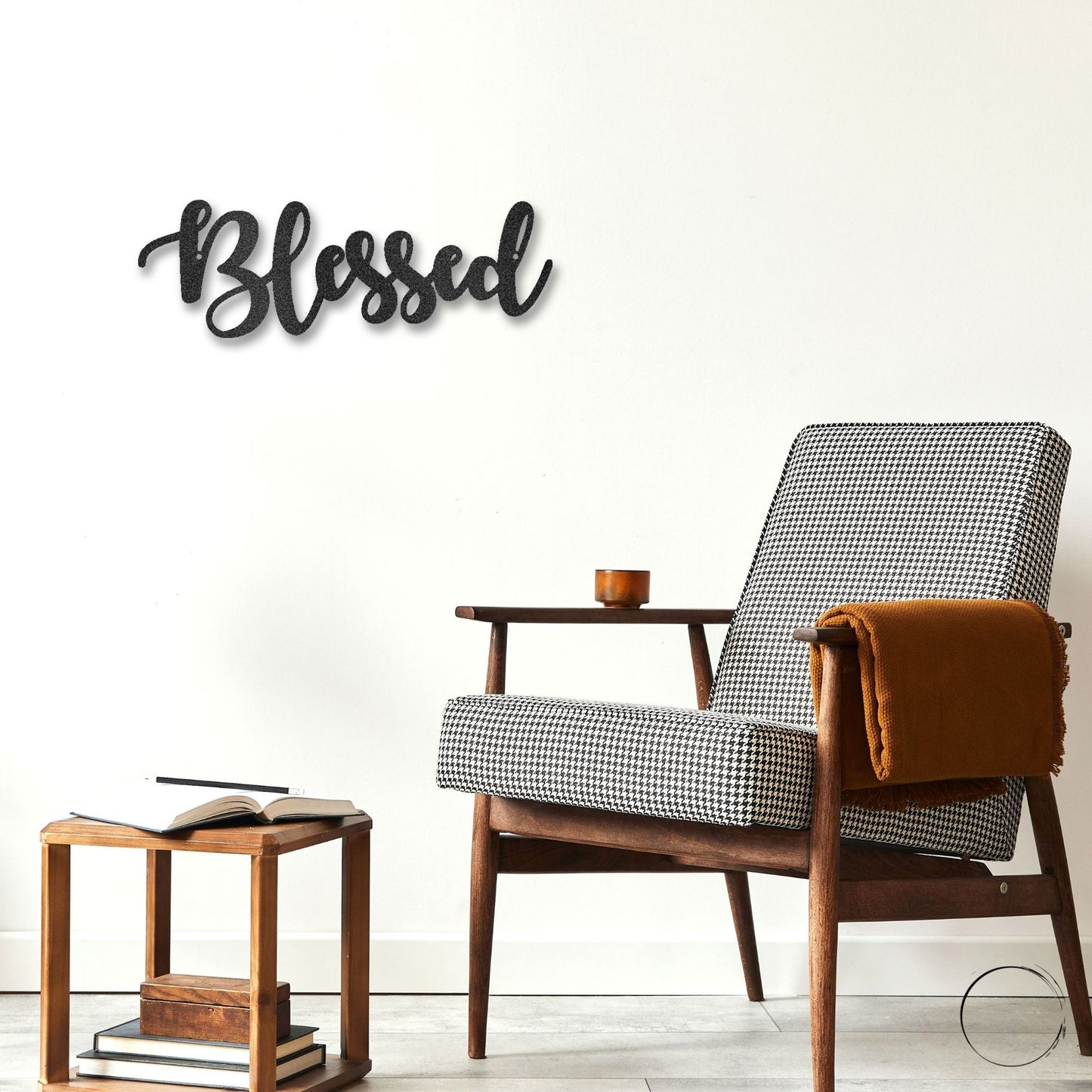 Blessed Word Script Indoor Outdoor Steel Walll Sign