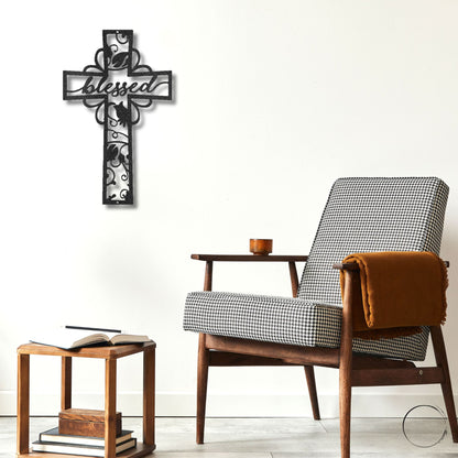 Faith Cross Metal Wall Art Spiritual Home Decor