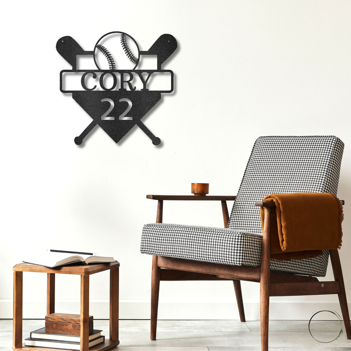 Baseball Home Plate Custom Name Metal Art Wall Sign