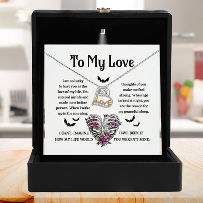 Soulmate, Wife, Girlfriend - Love of My Life Halloween Inspired Love Dancing Heart Necklace